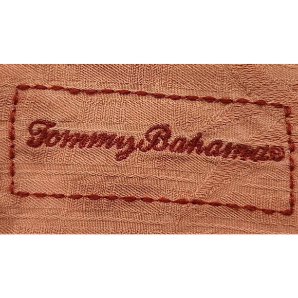 Tommy Bahama Mens 100% Silk Shirt Hawaiian Short Sleeves Floral Button Up *Flaw* - Picture 5 of 9